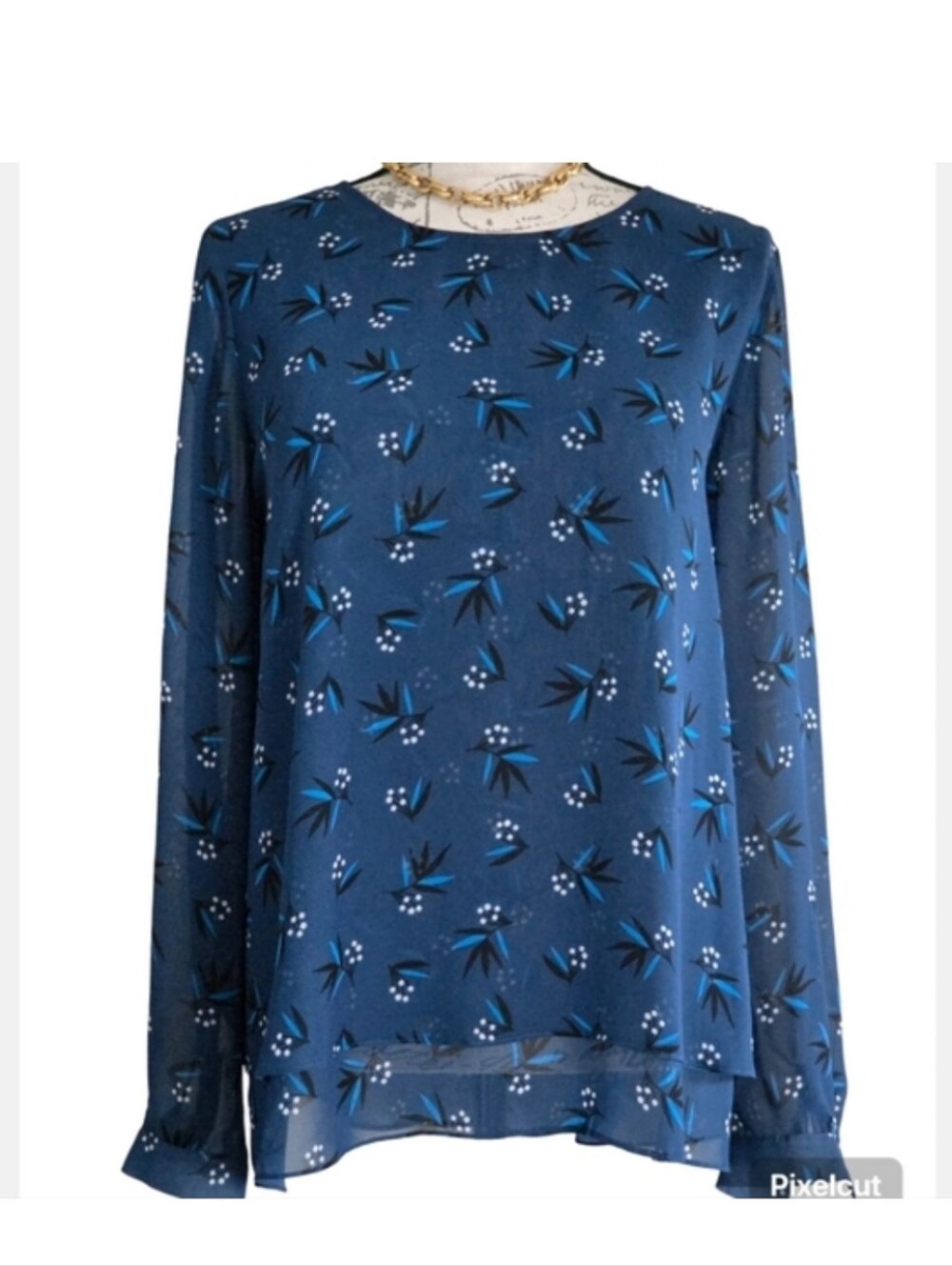 Ann Klein Sheer Layered Blouse.